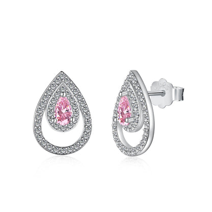 [Perla Lux]Sparkling Delicate Water Drop Shape Daily Earrings