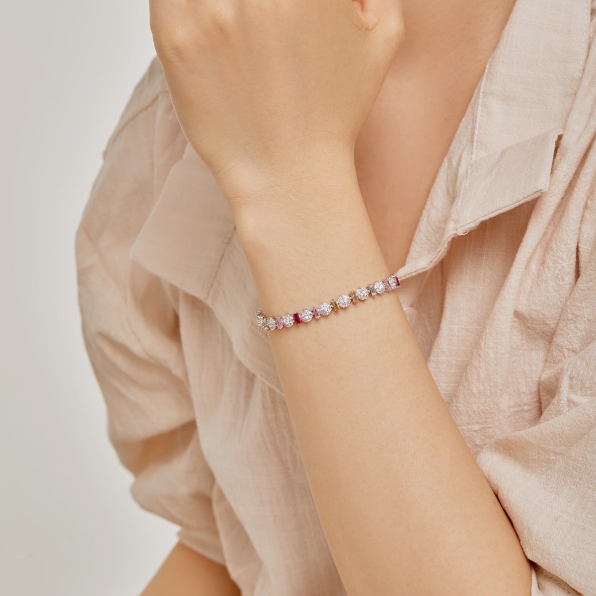 [Perla Lux]Radiant Colorful Round Shape Daily Bracelet