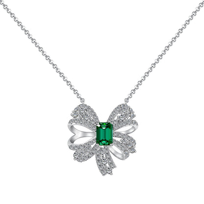 [Perla Lux]Luxurious Flower Shape Emerald Cut Necklace