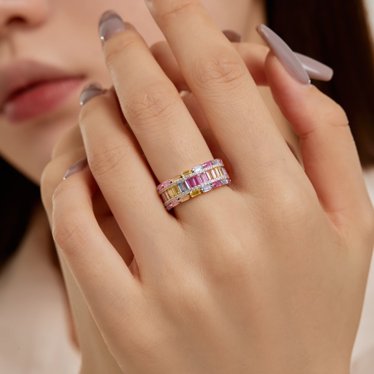 [Perla Lux]Dazzling Colorful Radiant Cut Party Ring