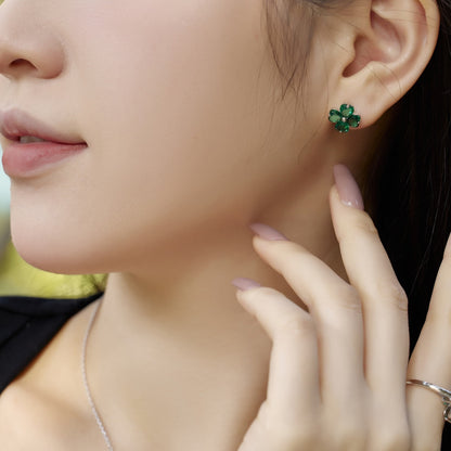 [Perla Lux]Four-Leaf Clover Ball Earrings