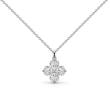 [Perla Lux]Heart-Shaped Four-Leaf Clover Bead Necklace