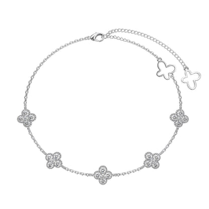 [Perla Lux]Four-Leaf Clover Hollow Butterfly Bracelet