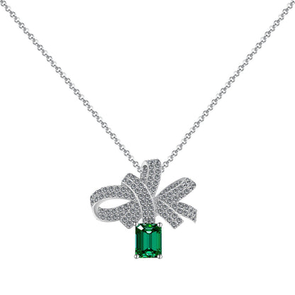 [Perla Lux]Luxurious Flower Shape Emerald Cut Necklace