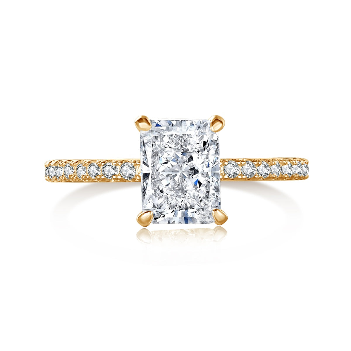 [Perla Lux]2.0 Carat Dazzling Sparkling Radiant Cut Party Ring
