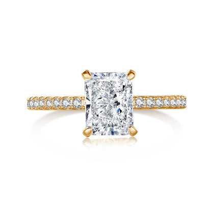 [Perla Lux]2.0 Carat Dazzling Sparkling Radiant Cut Party Ring