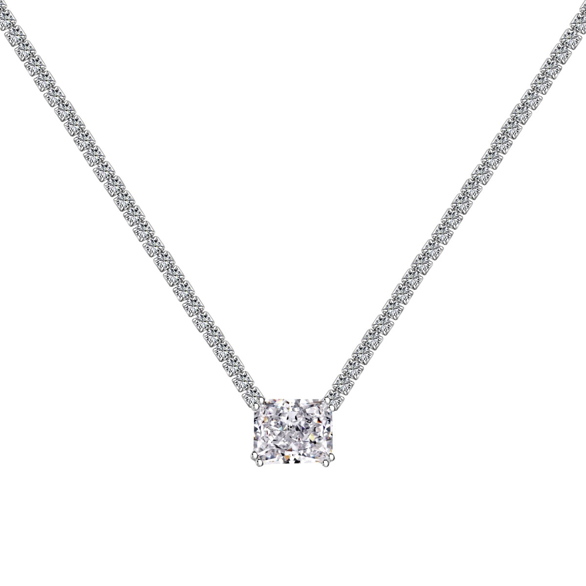 [Perla Lux]4.0 Carat Elegant Radiant Cut Necklace