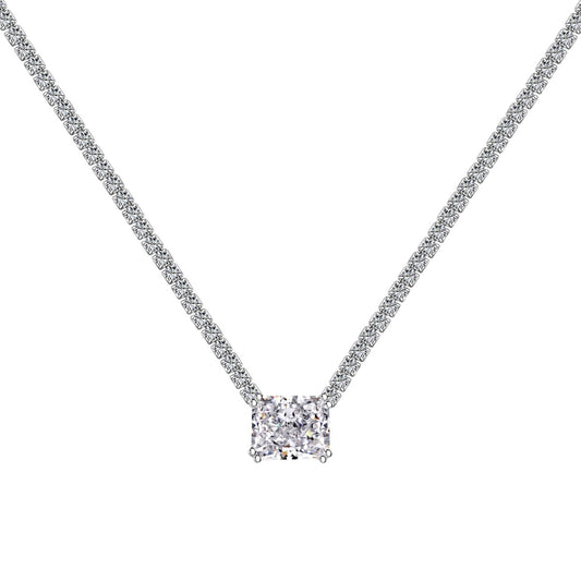 [Perla Lux]4.0 Carat Elegant Radiant Cut Necklace