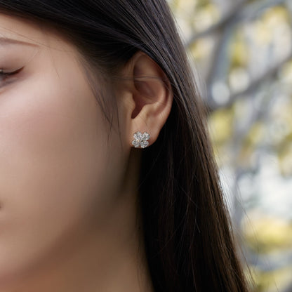 [Perla Lux]Four-Leaf Clover Ball Earrings