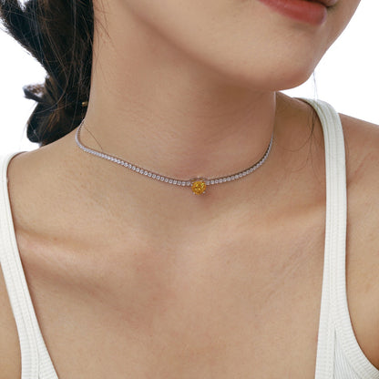 [Perla Lux]2.0 Carat Sparkling Tennis Heart Cut Necklace