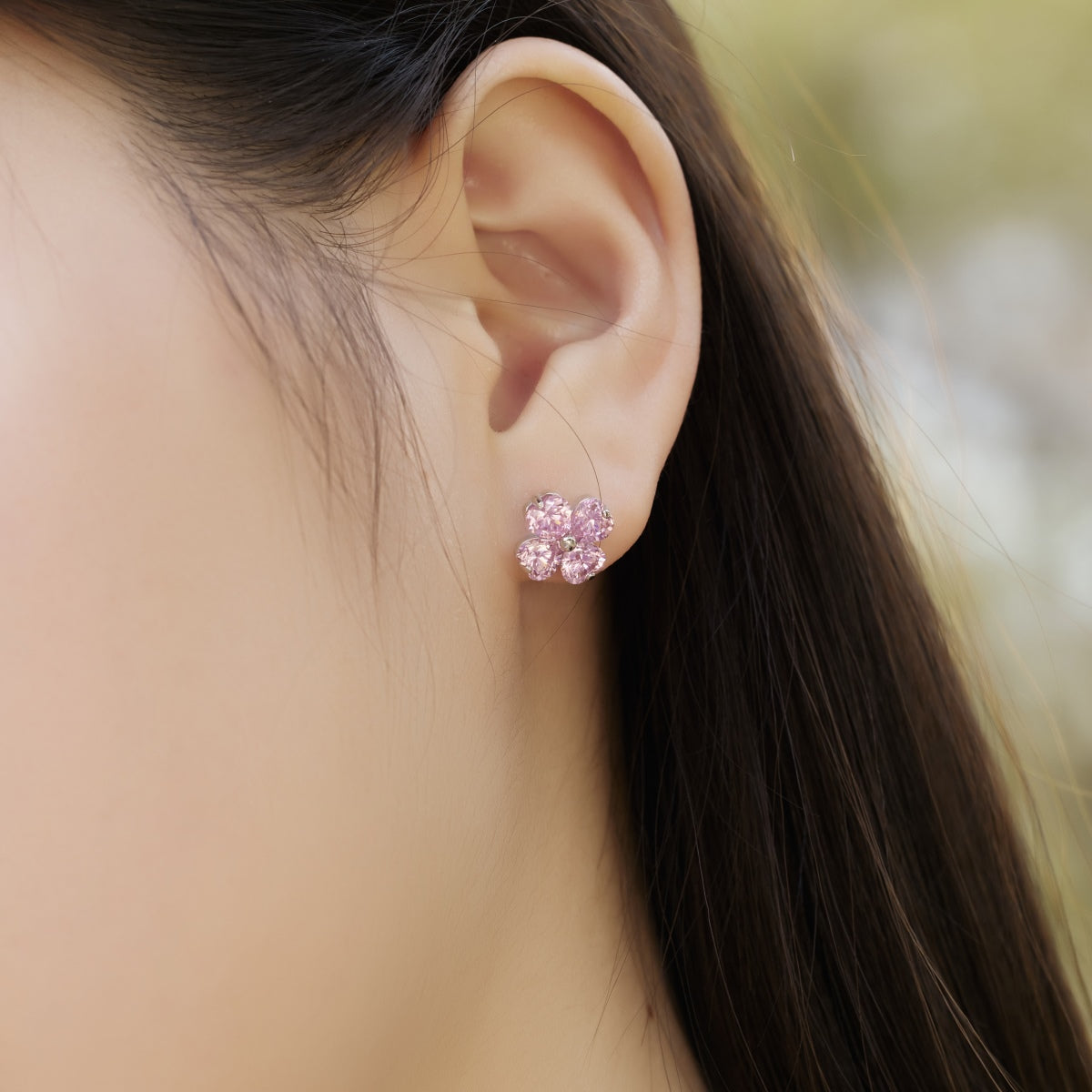[Perla Lux]Four-Leaf Clover Ball Earrings