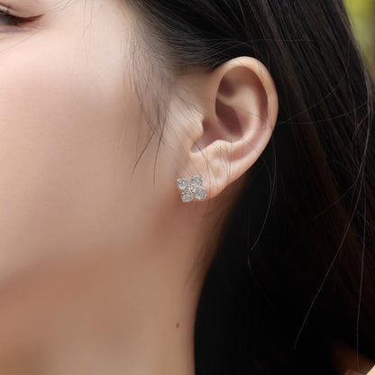 [Perla Lux]Four-Leaf Clover Eight-Pointed Star Earrings