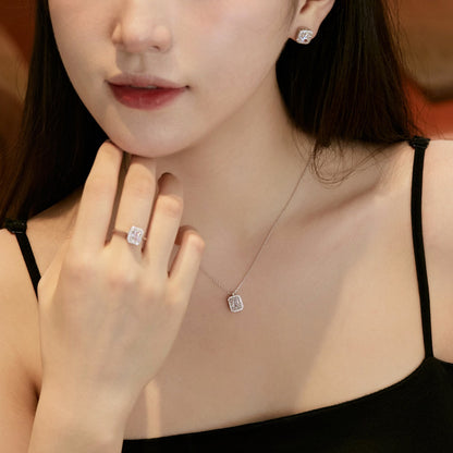 [Perla Lux]1.0 Carat Luxurious Dainty Emerald Cut Daily Earrings