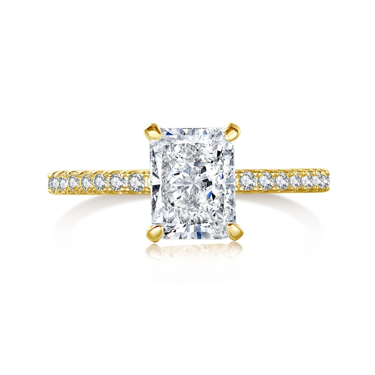 [Perla Lux]2.0 Carat Dazzling Sparkling Radiant Cut Party Ring