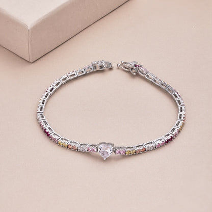 [Perla Lux]Delicate Romantic Heart Shape Lover Bracelet
