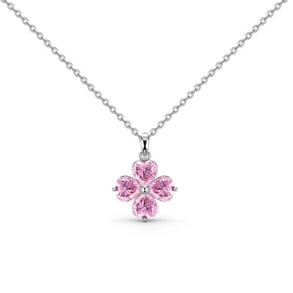 [Perla Lux]Heart-Shaped Four-Leaf Clover Bead Necklace