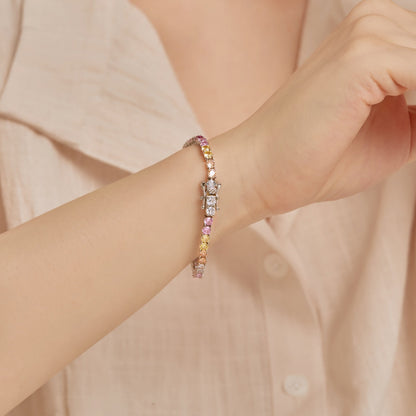 [Perla Lux]Radiant Colorful Round Cut Tennis Bracelet