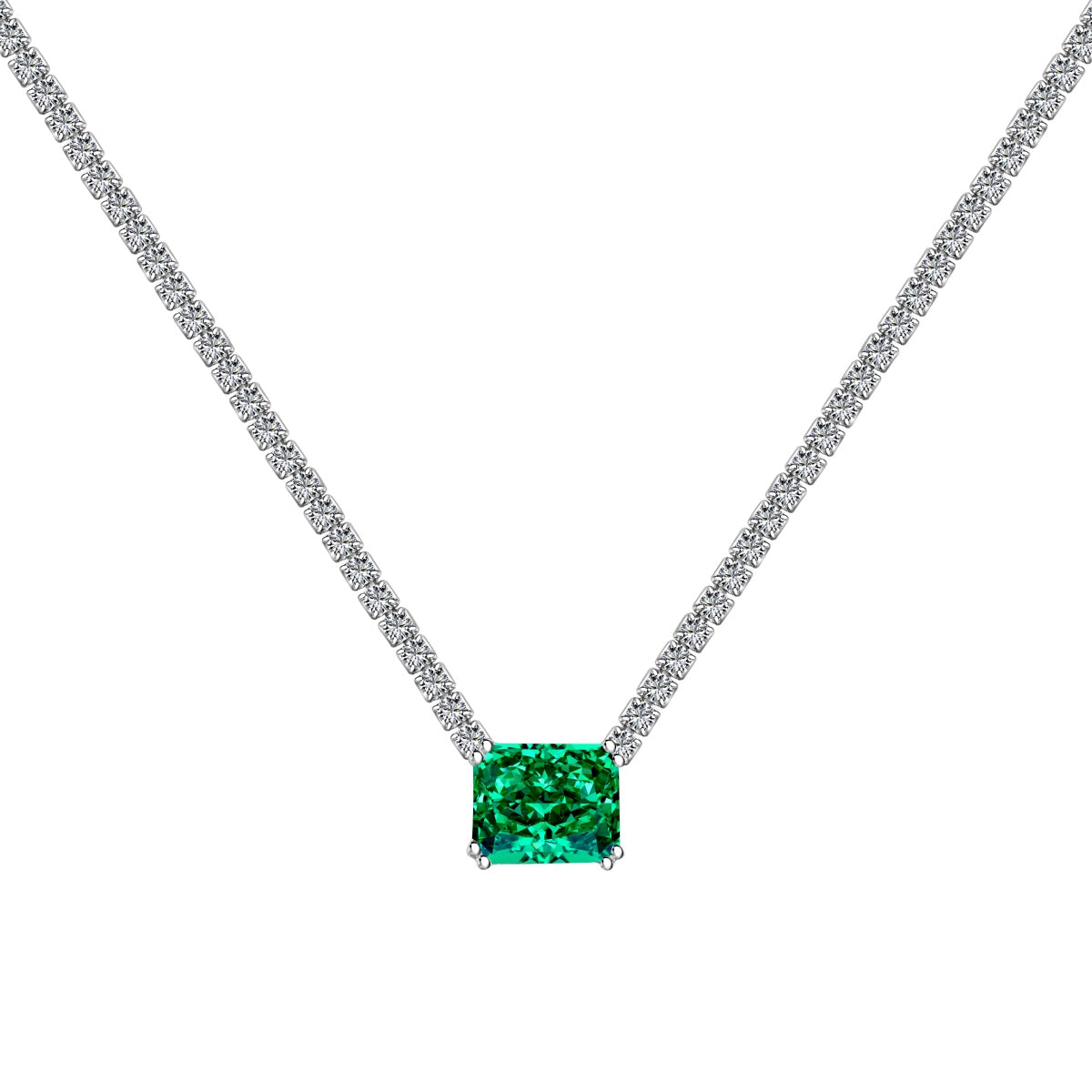 [Perla Lux]4.0 Carat Elegant Radiant Cut Necklace