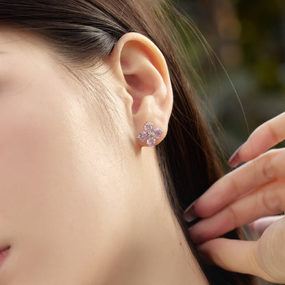 [Perla Lux]Four-Leaf Clover Eight-Pointed Star Earrings