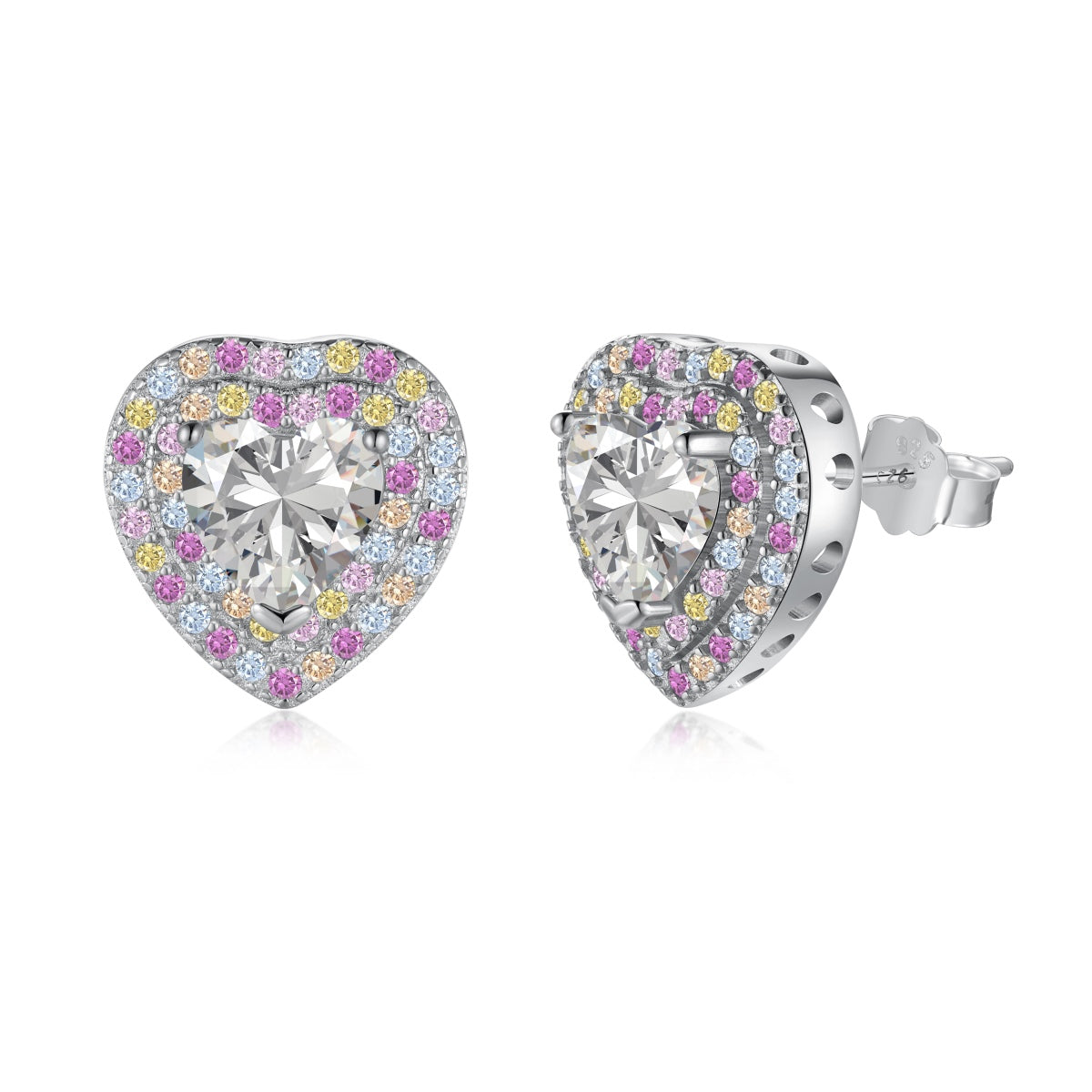 [Perla Lux]Dazzling Heart Shape Lover Earrings