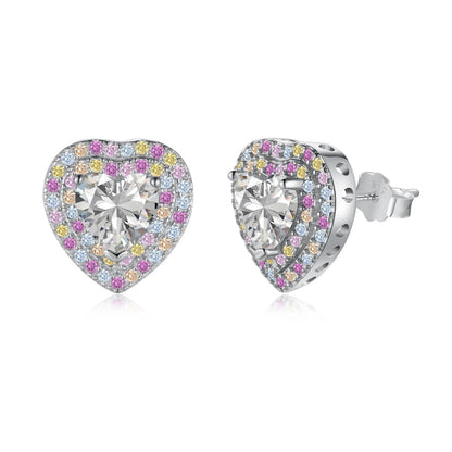 [Perla Lux]Dazzling Heart Shape Lover Earrings