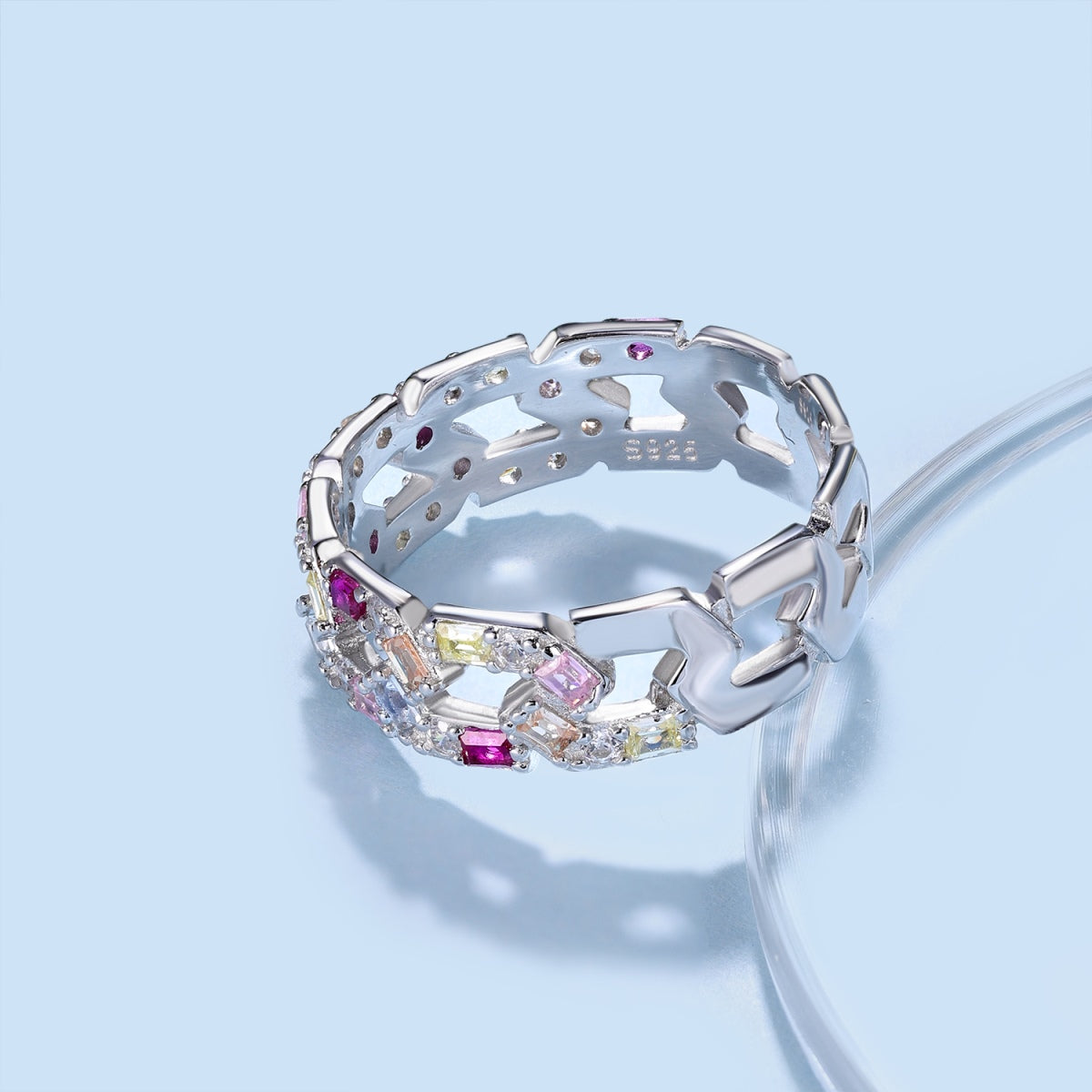 [Perla Lux]Sparkling Vibrant Emerald Cut Daily Ring
