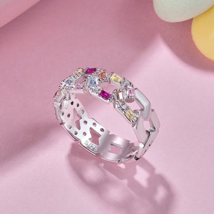 [Perla Lux]Sparkling Vibrant Emerald Cut Daily Ring