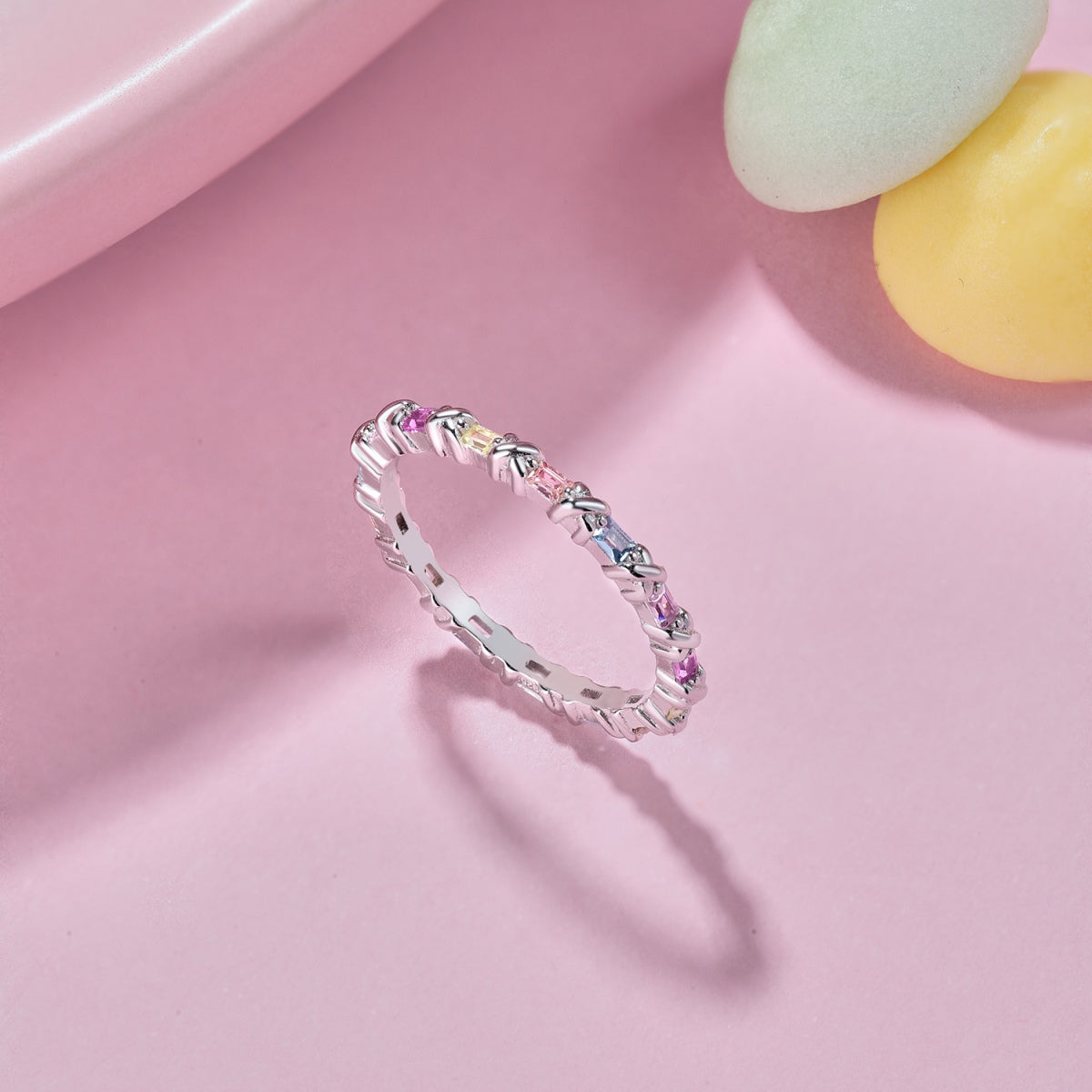 [Perla Lux]Charming Colorful Round Cut Daily Ring