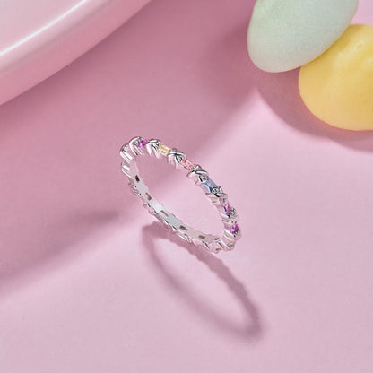 [Perla Lux]Charming Colorful Round Cut Daily Ring