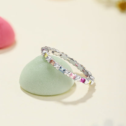 [Perla Lux]Charming Colorful Round Cut Daily Ring