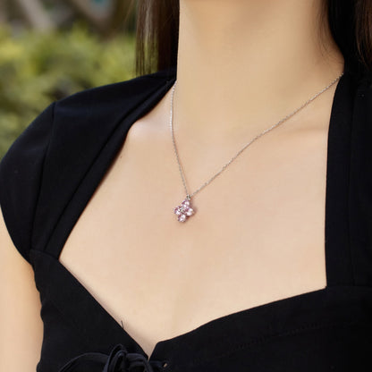 [Perla Lux]Four-Leaf Clover And Eight-Pointed Star Necklace