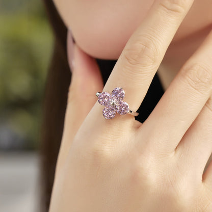 [Perla Lux]Four-Leaf Clover Eight-Pointed Star Ring