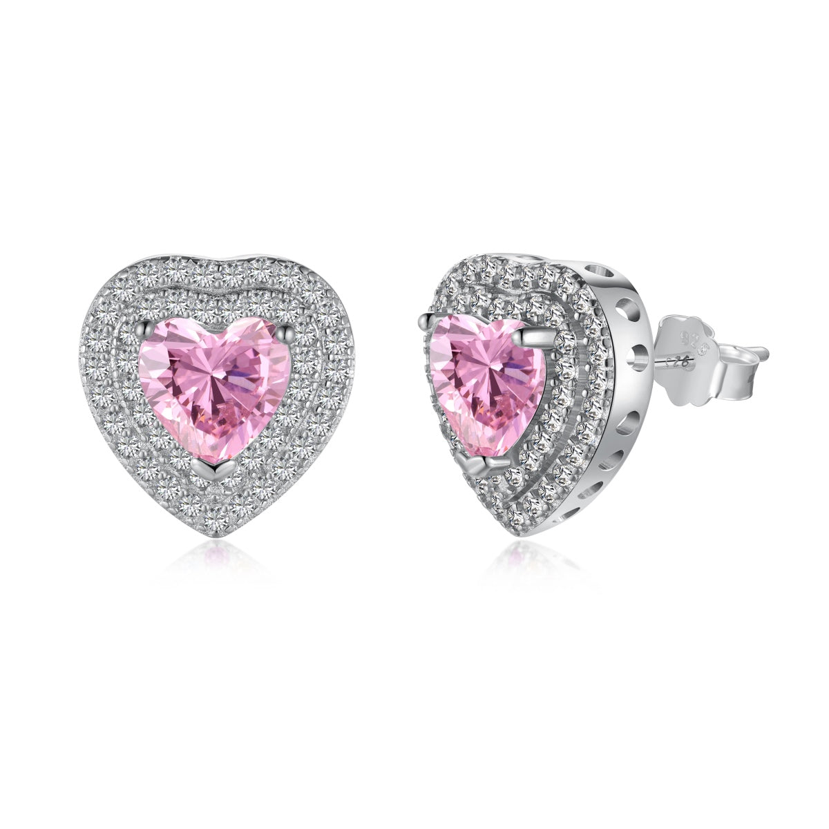 [Perla Lux]Dazzling Heart Shape Lover Earrings