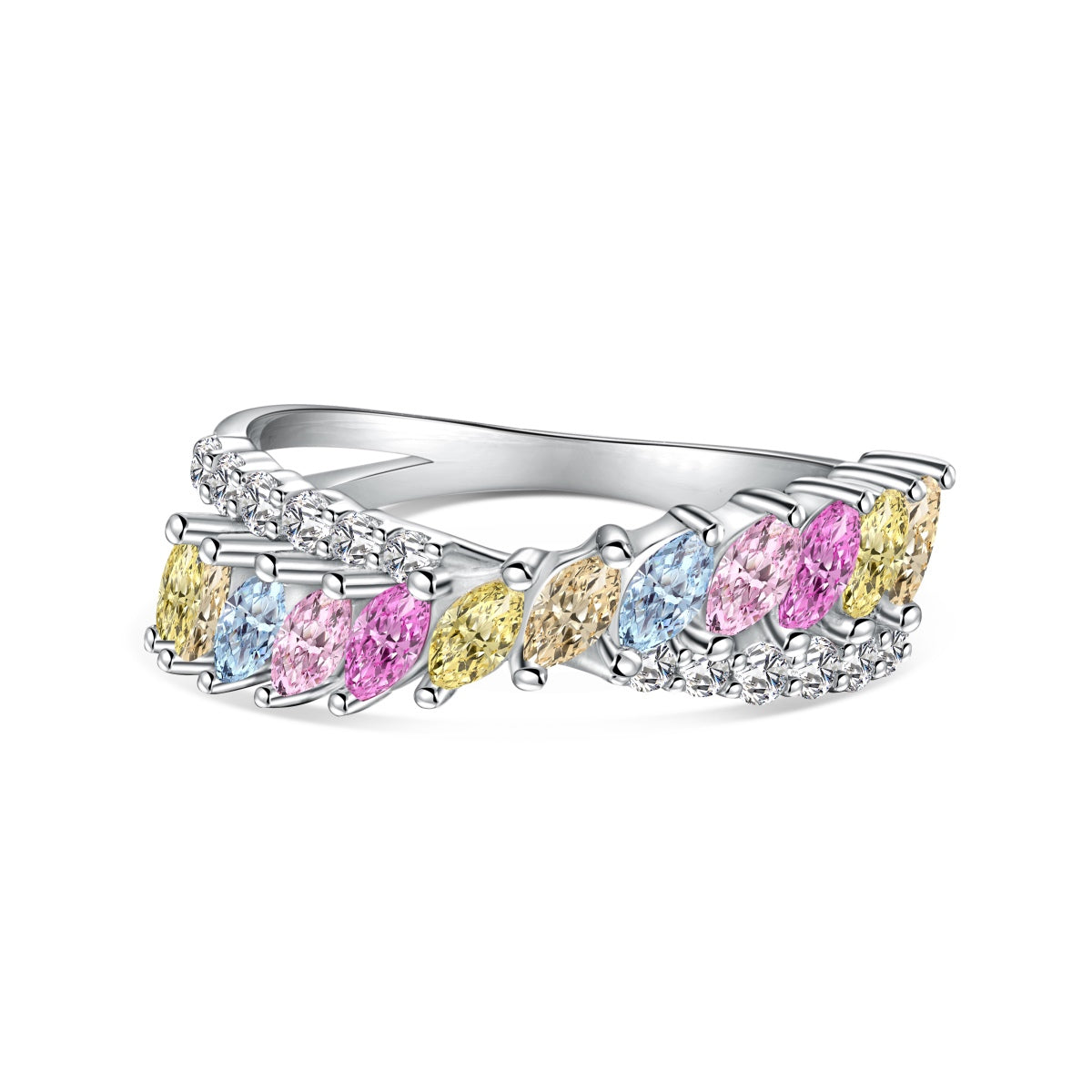 [Perla Lux]Unique Colorful Marquise Cut Daily Ring