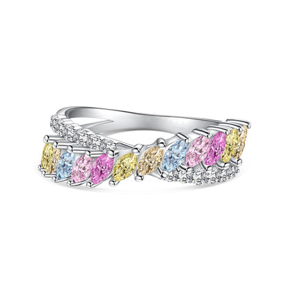 [Perla Lux]Unique Colorful Marquise Cut Daily Ring