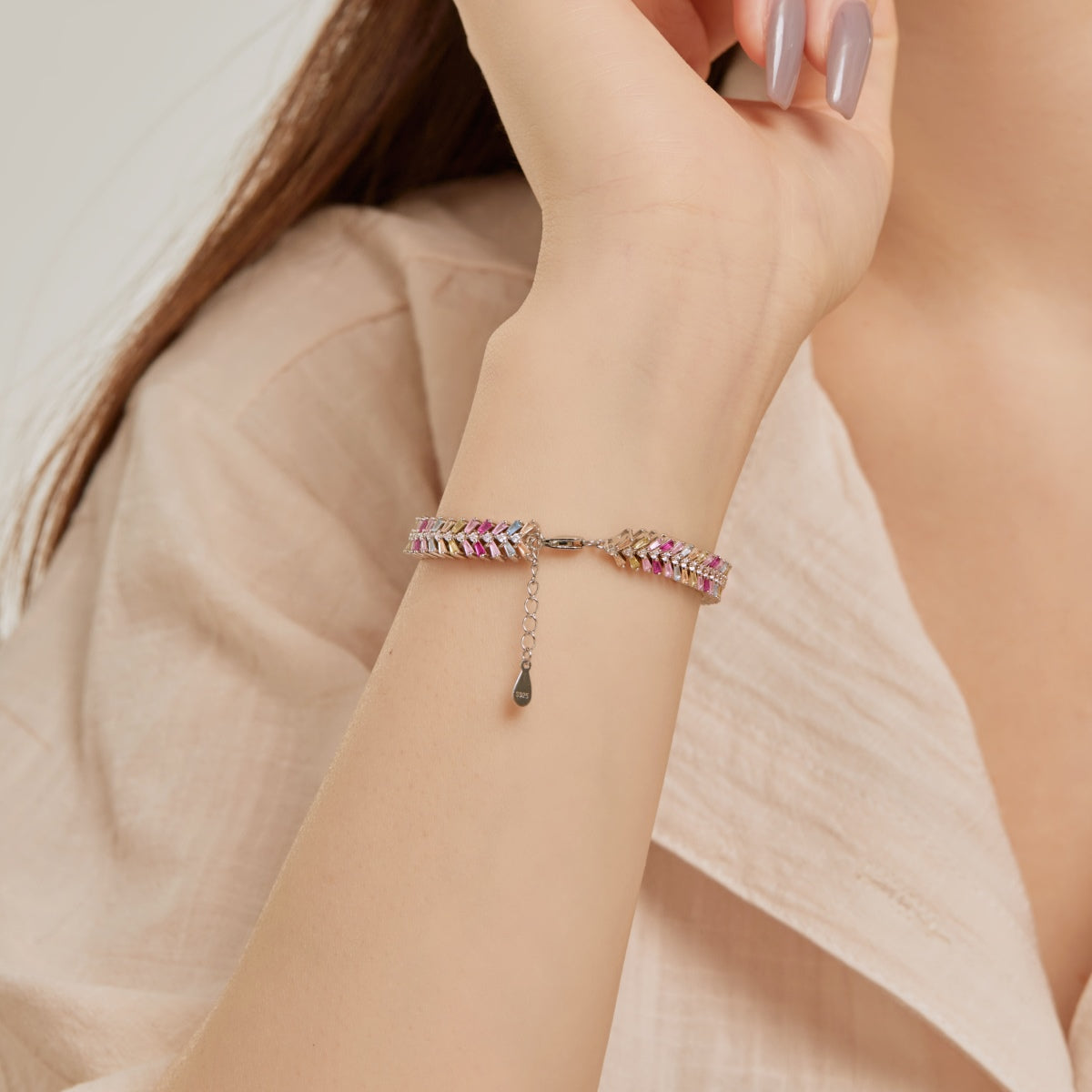 [Perla Lux]Dainty Radiant Emerald Cut Daily Bracelet