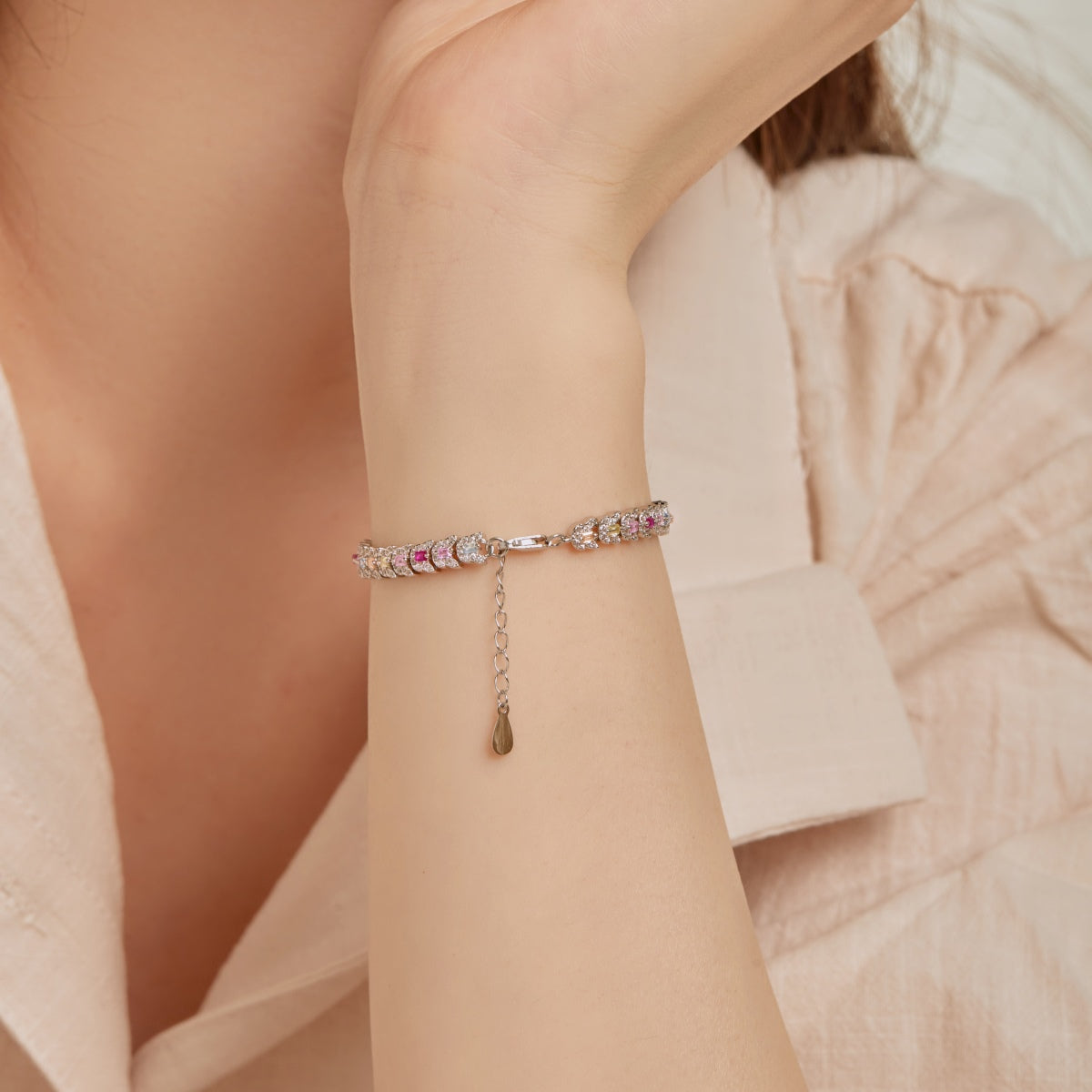 [Perla Lux]Delicate Colorful Multi Cut Daily Bracelet