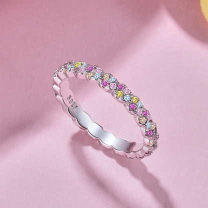 [Perla Lux]Dainty Ebullient Round Cut Daily Ring