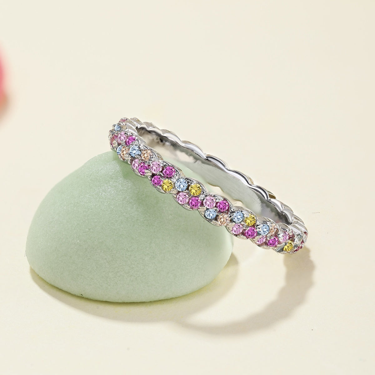 [Perla Lux]Dainty Ebullient Round Cut Daily Ring