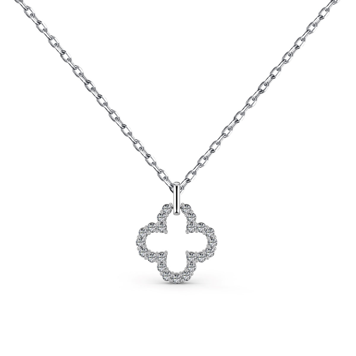 [Perla Lux]Four-Leaf Clover Hollow Design Exquisite Necklace