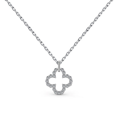 [Perla Lux]Four-Leaf Clover Hollow Design Exquisite Necklace