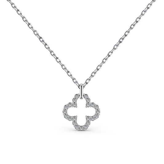 [Perla Lux]Four-Leaf Clover Hollow Design Exquisite Necklace