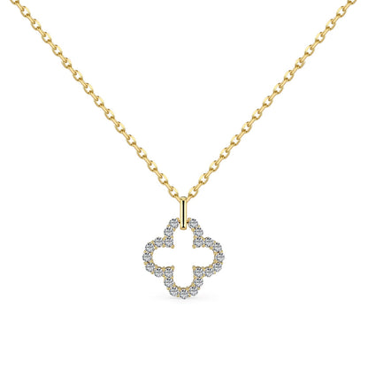 [Perla Lux]Four-Leaf Clover Hollow Design Exquisite Necklace