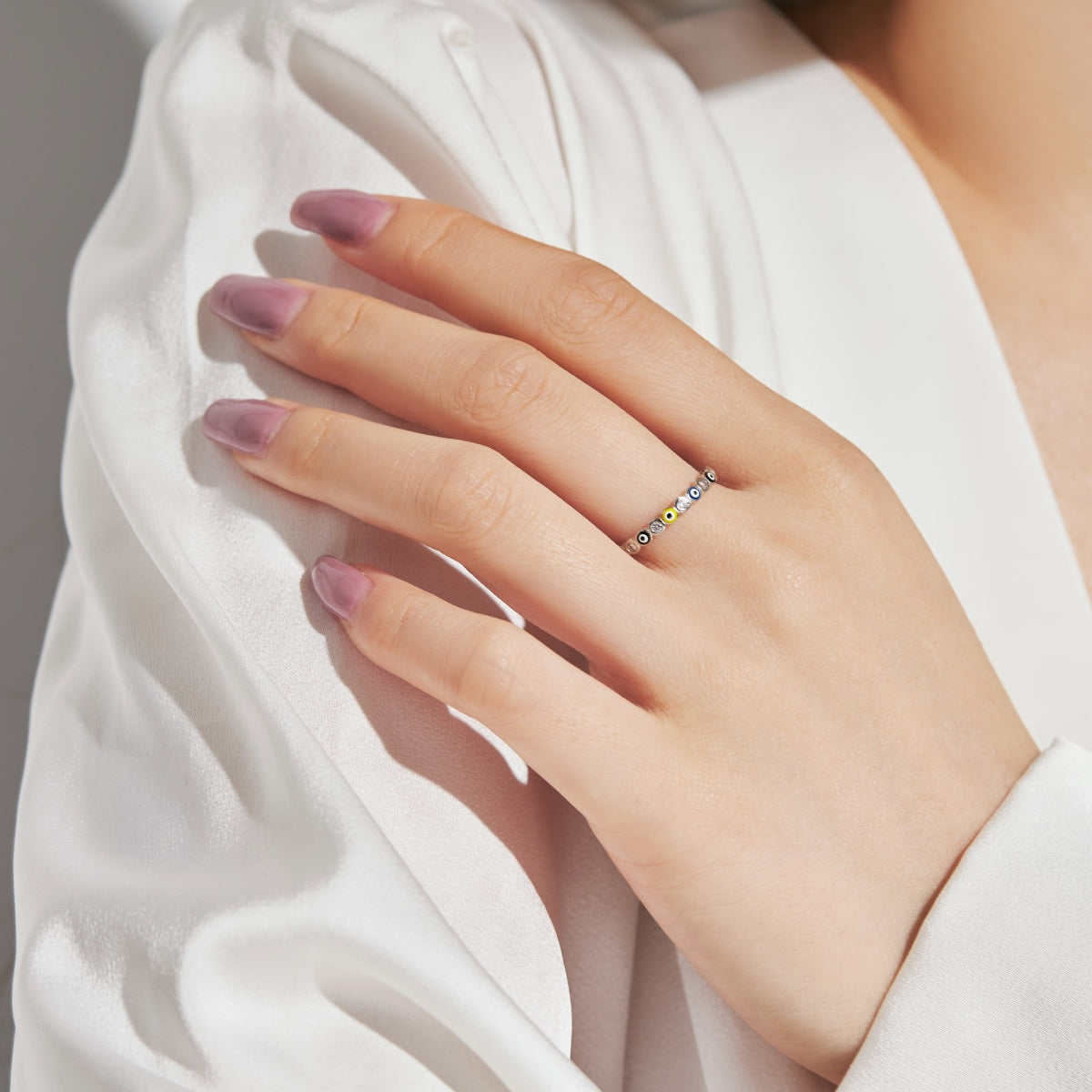 [Perla Lux]Sparkling Vibrant Round Shape Daily Ring