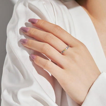 [Perla Lux]Sparkling Vibrant Round Shape Daily Ring