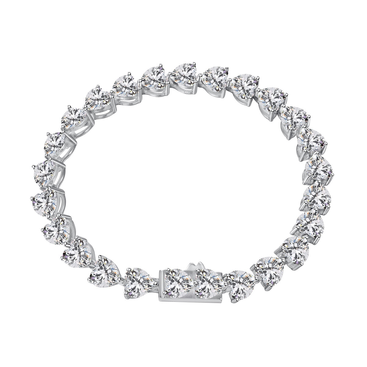 [Perla Lux]0.75 Carat Elegant Romantic Heart Shape Lover Bracelet