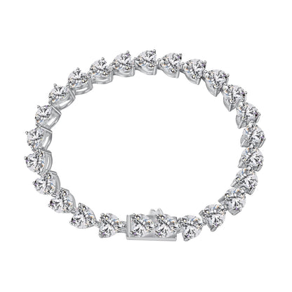 [Perla Lux]0.75 Carat Elegant Romantic Heart Shape Lover Bracelet
