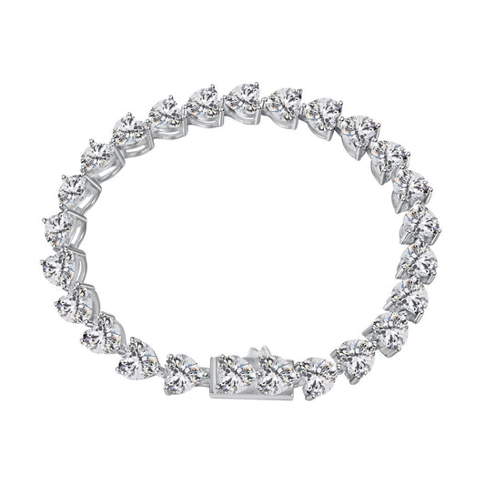 [Perla Lux]0.75 Carat Elegant Romantic Heart Shape Lover Bracelet