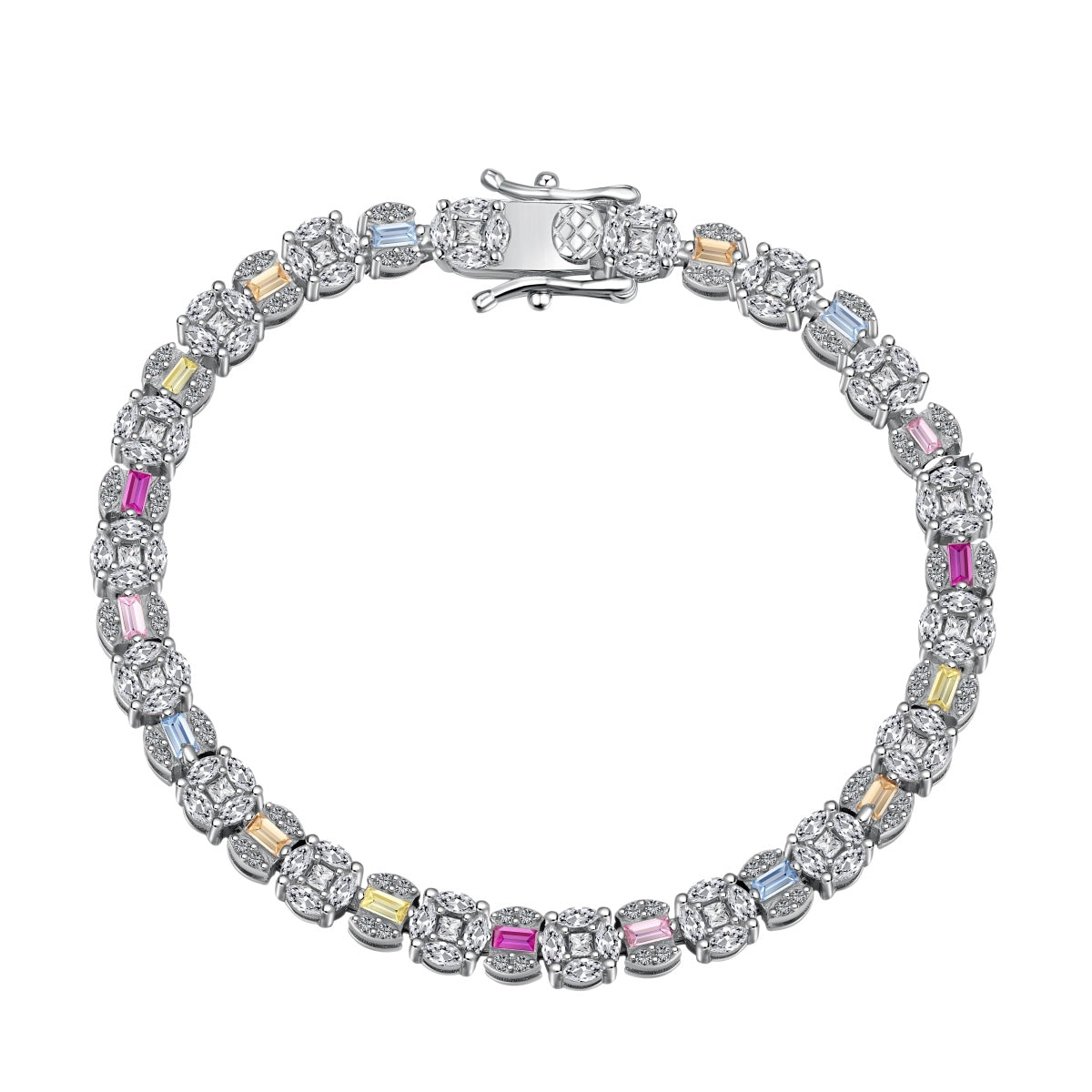 [Perla Lux]Dazzling Radiant Multi Cut Daily Bracelet