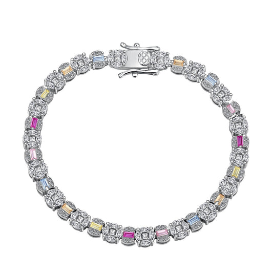 [Perla Lux]Dazzling Radiant Multi Cut Daily Bracelet